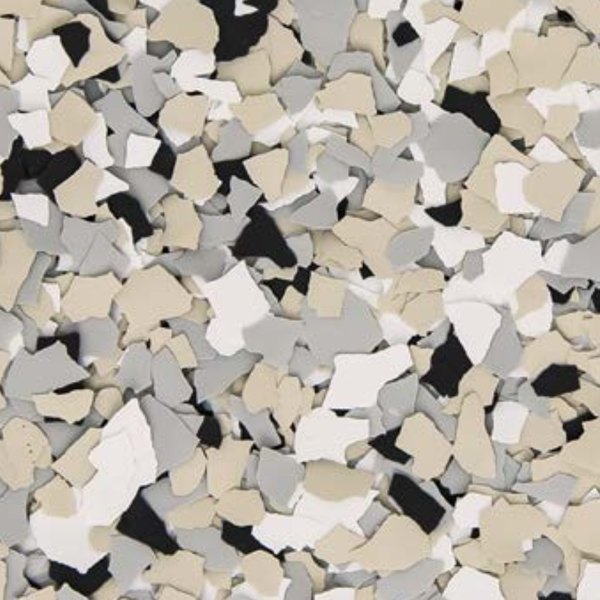 Cabin Fever flake blend, gray tan and cream