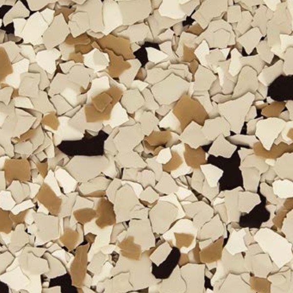 Coquina flake blend, tan cream and gray